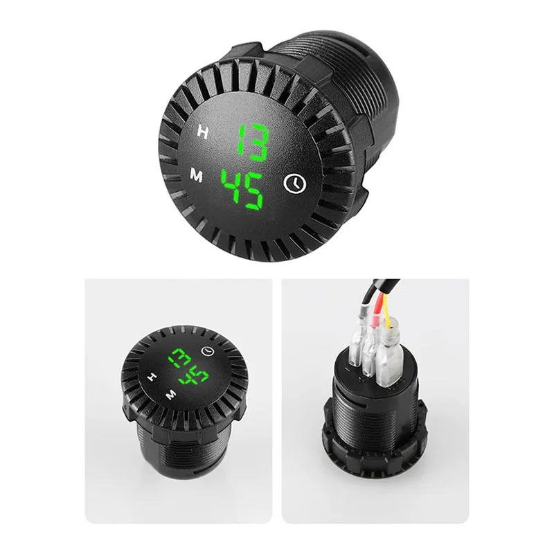 LLCS-1 Piece Car LED Electronic Clock Switch Charger Universal Car Supplies Red Light 6