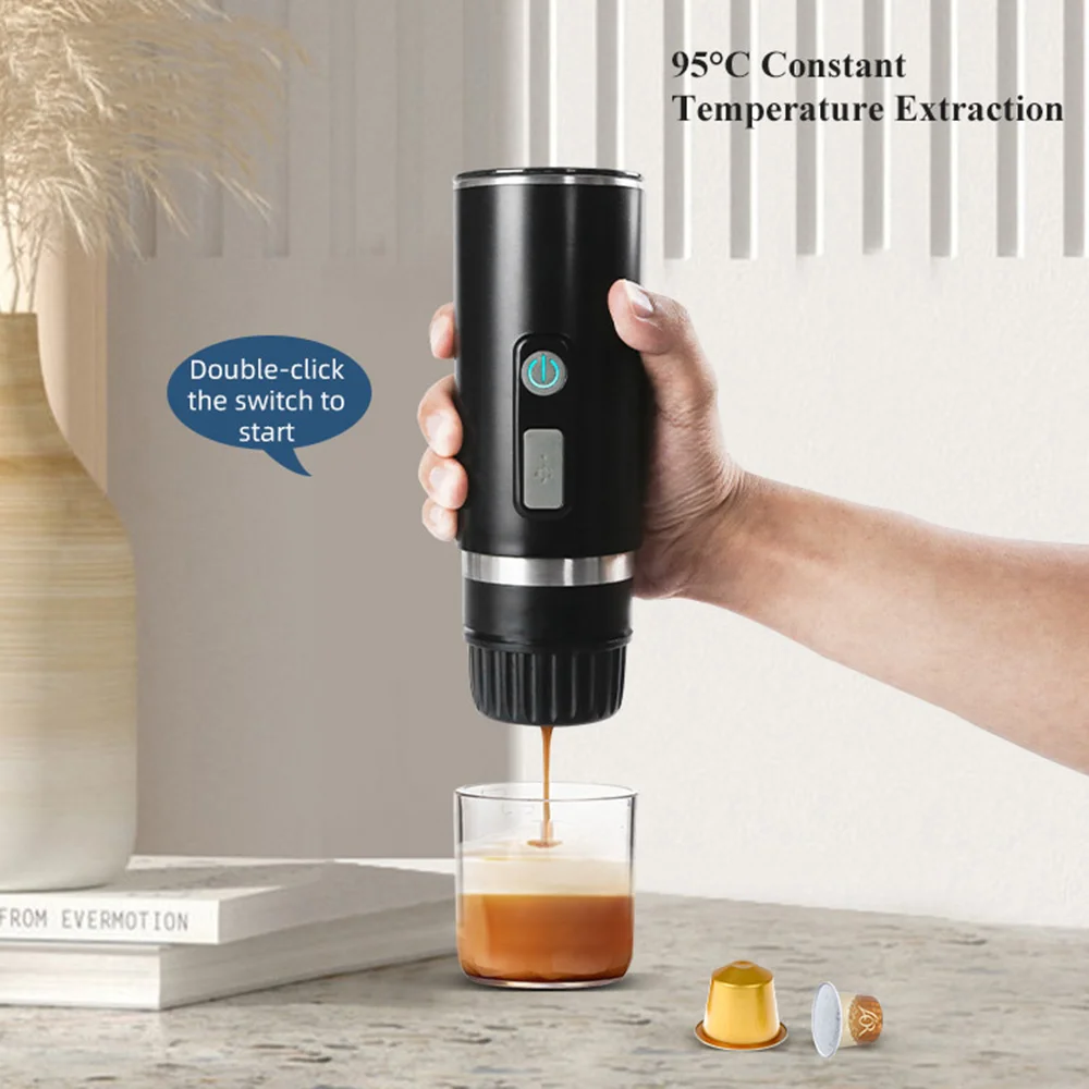 Portable Full-Automatic Espresso Coffee Maker Wireless Mini Electric Coffee Machine for Capsule Coffee Powder