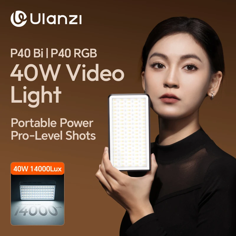 Ulanzi P40 RGB / P40 Bi 40W Video Light Portable Fill Light with Cooling Fan for Portrait Photography Livestreaming Shoot Light