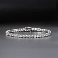 Factory Price D VVS1 Moissanite Tennis Bracelet 925 Sterling Silver Single Row Classics with GRA Bracelets for Women Man Jewelry