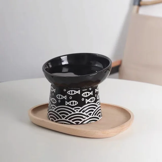 Ceramic Raised Cat Bowl Elevated Neck Protection Ergonomic Durable Cutlery for Food Water Cute Dog Bowl Ceramic Raised Cat Bowl Elevated Neck Protection Ergonomic Durable Cutlery for Food Water Cute Dog Bowl 