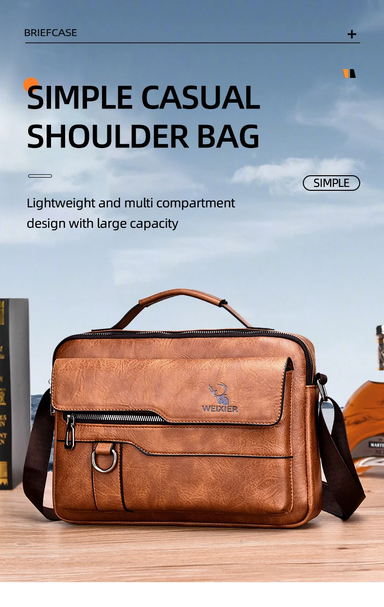 [DAKS]GIGA Hold Leather Patch Phone Holder Bag★大人気★ Dumster Bag|men's Leather Messenger Bag - Solid Pu Crossbody