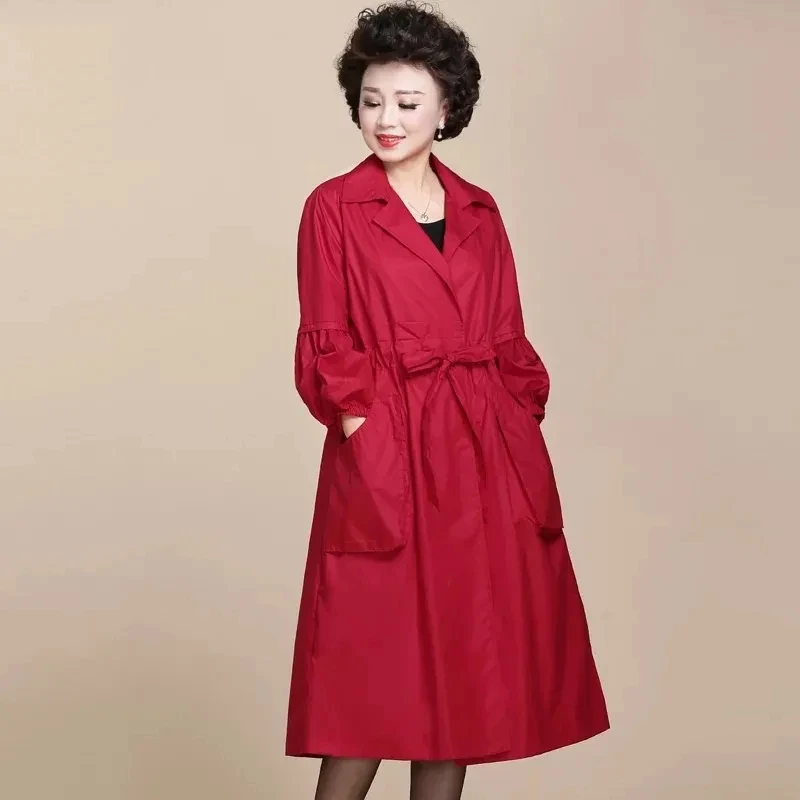 

Women Trench Coat Belt Loose Pocket Solid Windbreaker Casaco Feminino Spring Autumn Clothes Turndown Collar Casual Long Overcoat