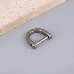 Titanium U - Shape Horseshoe Clasp Key Ring for DIY Keychain and Leather Organizer (Stainless steel 12mm)