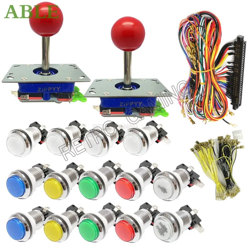 Pandora Saga Arcade Console DIY Kit LED Push Buttons Micro Happ Zippy Joystick For Arcade Game Machine MAME Jamma 4.8mm Cable 250pcs 10values 25pcs car remote control key repair small switch micro push buttons touch component package pulsador for honda
