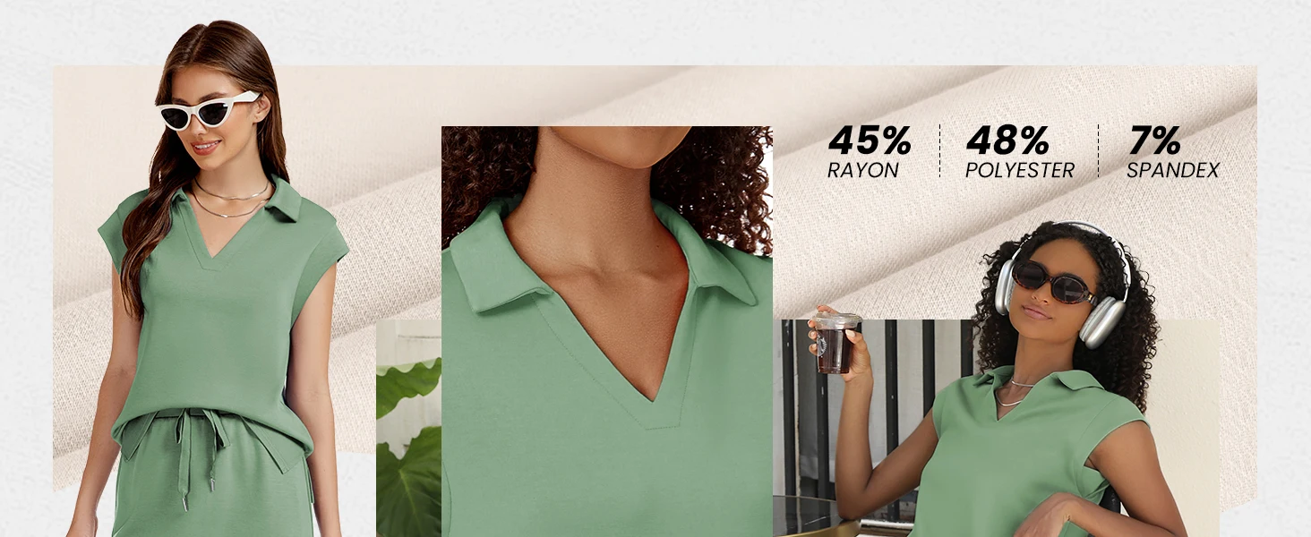 2 Piece Skort Set Athletic Tennis Skirt Outfits Spring Lapel Tops Casual High Waisted Matching