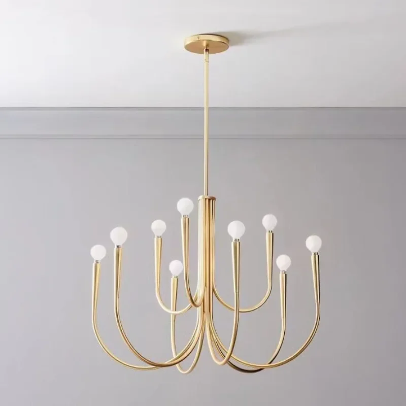 

Living Room Candle Hanging Lamps for Ceiling French Style Black Pendant Light Luxury Chandelier Room Decor Lustre