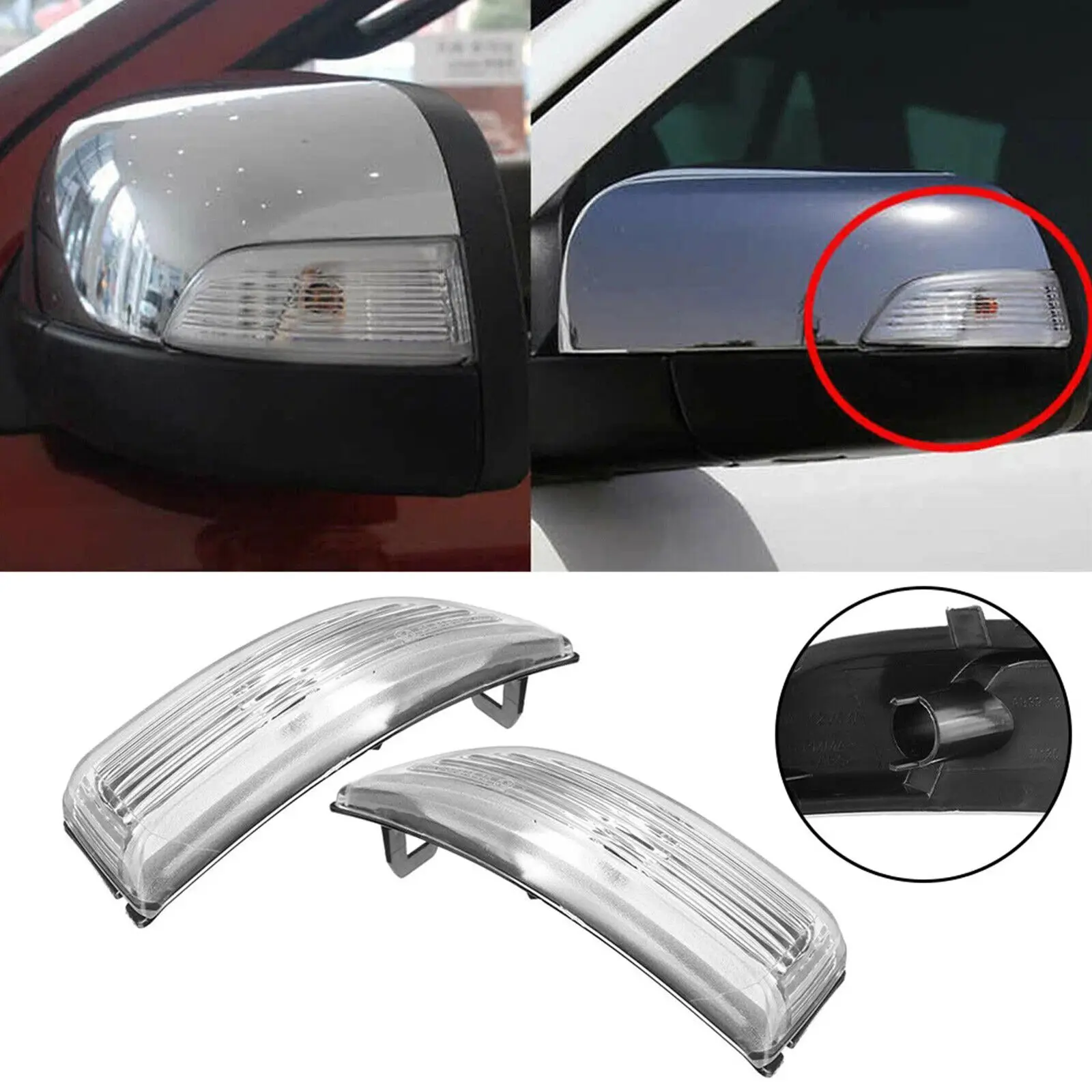 

For Ford Ranger T6 2012-2019 Wing Mirror Indicator Lens Cover Left And Right Set Car Exterior Replacement Mirror Parts