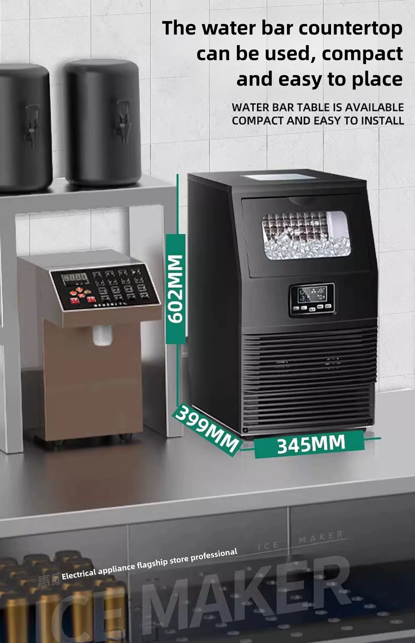 HICON 50KG 68KG ice machine commercial milk tea shop bar automatic cube ice maker cube machine Машина, которая делает лед