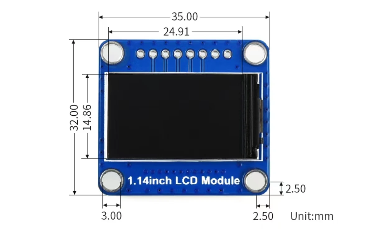 1.14inch LCD Display Module, IPS Screen, 65K RGB Colors, 240&times;135 Resolution, SPI Interface for Raspberry Pi,Arduino Board