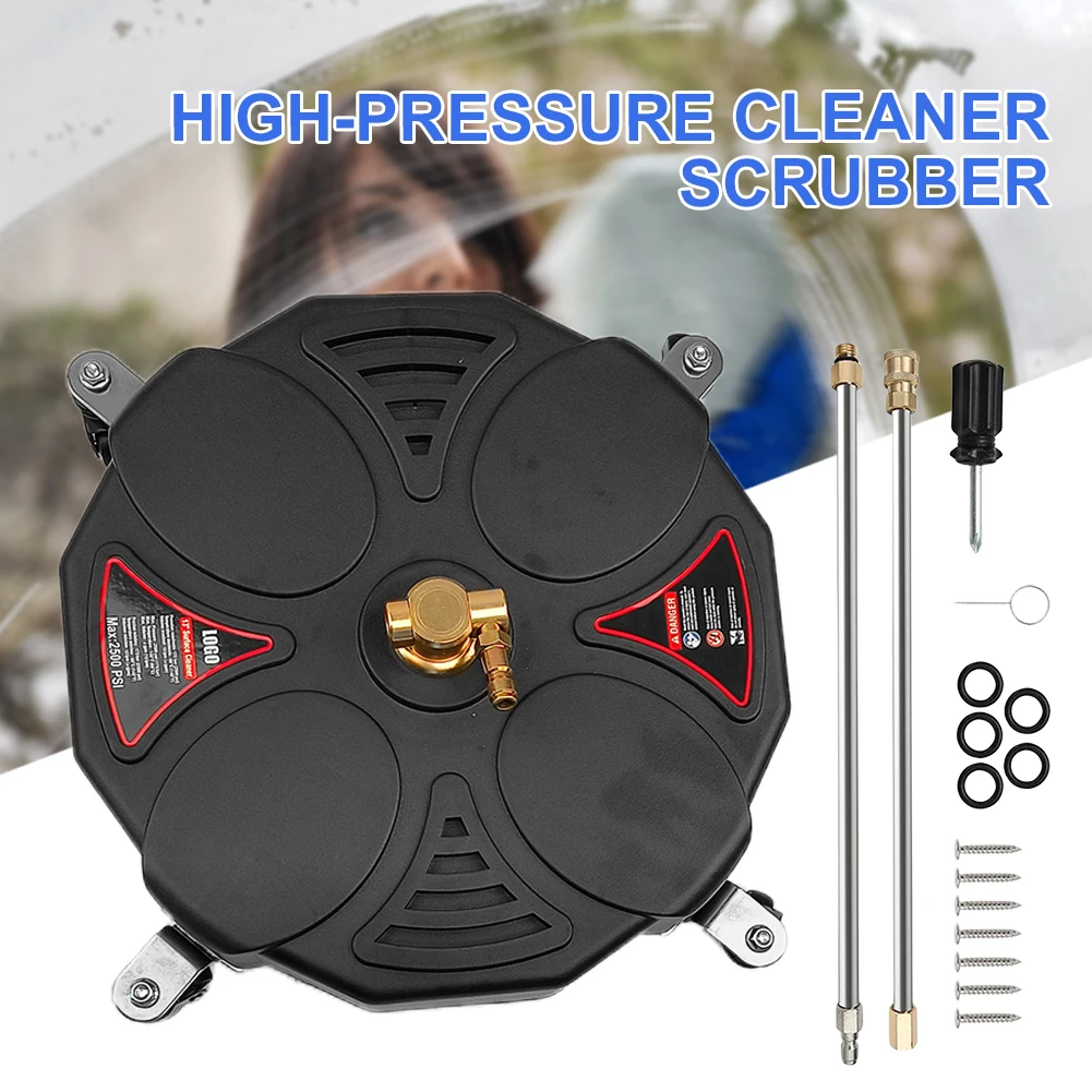 

Surface Cleaner Attachment with Extension Wand Pressure Washer 1/4 Quick Connector Surface Cleaner 2500PSI Replacement Nozzles