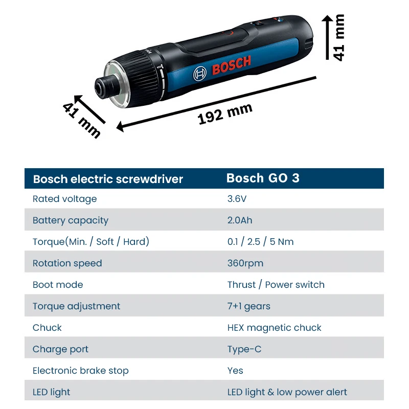 مفك براغي كهربائي لاسلكي من Bosch GO 3 احترافي 3.6 فولت بطارية ليثيوم أيون مفكات قابلة لإعادة الشحن أدوات كهربائية