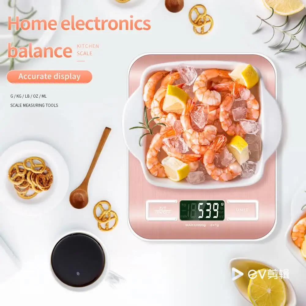 Báscula De Cocina Digital Recargable Crownful - 15 Kg De Capacidad, Multunidades, Pantalla LCD, Acero Inoxidable