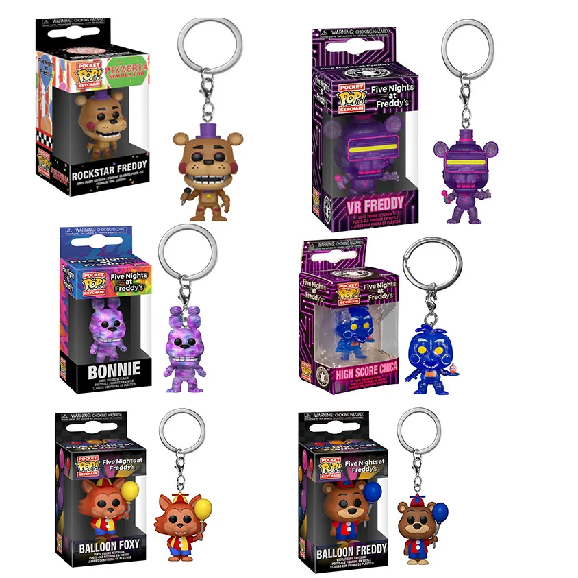 Funko Pop Vr Freddy Bonnie High Score Chica Balloon Foxy Toy Action Toy Figure Pocket Pop Portachiavi Collection Model Toys