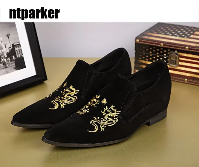 

ntparker Free shipping luxury man leather shoes Black Casual man shoes handmade Excellent Design FlATS Shoes Man! EU38-46