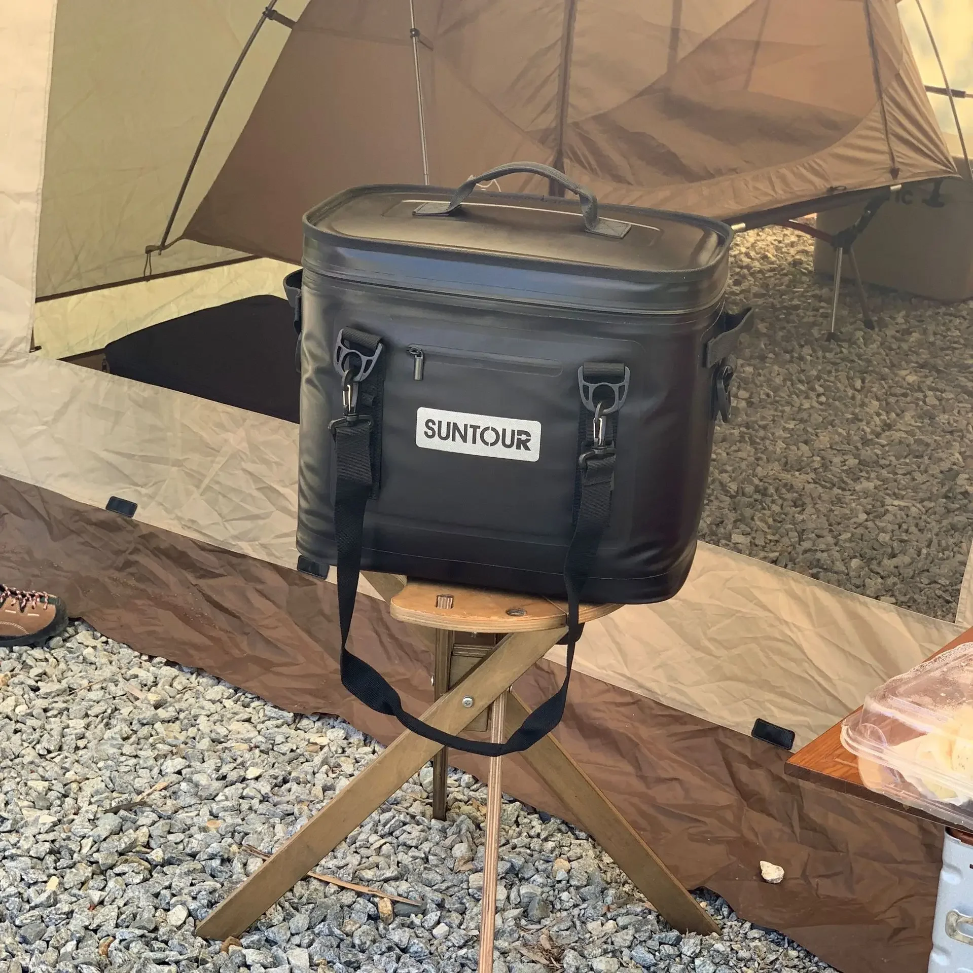 Waterproof Food Thermal Bag Insulated TPU Soft Ice Cooler Backpack Foldable Insulated Lunch Travel Picnic Zipper Cooler Bag