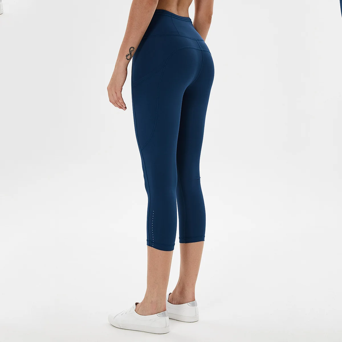 

Lulu Cross border New Side Pocket High Waist Lifting Hip Honey Peach Hip Tight Fitness LuluLemons Yoga Women's Capris