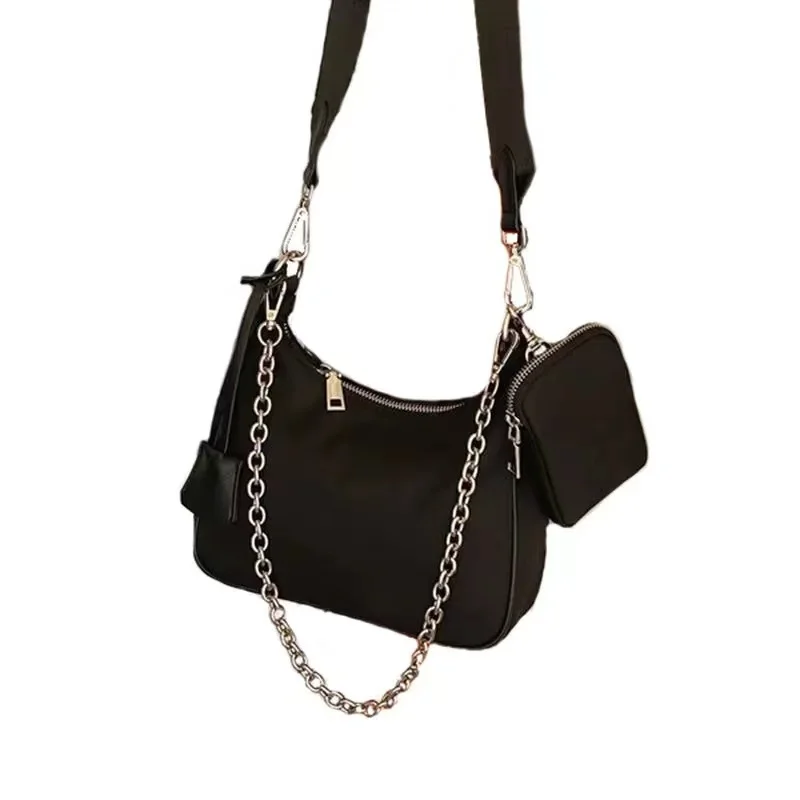 

new 3-in-1 underarm bag crescent bag nylon single shoulder crossbody bag portable chain bag women's fashion