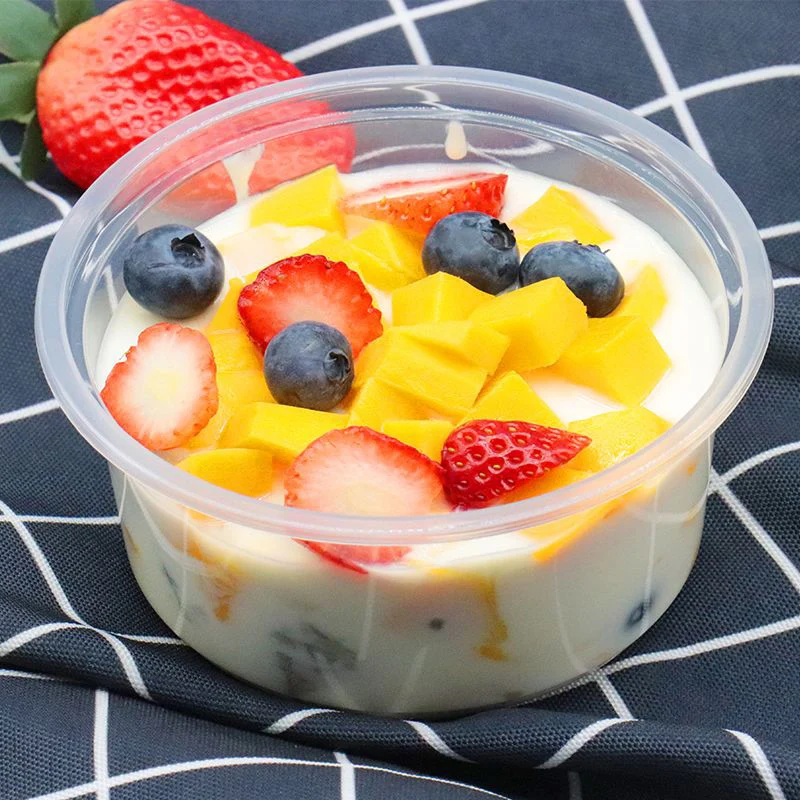50 Pcs 360ml 500ml Plastic Pudding Fat Cup Set Base Disposable Cheese Roasted Herb Jelly Sago With Taro Balls Dessert Tools Bowl