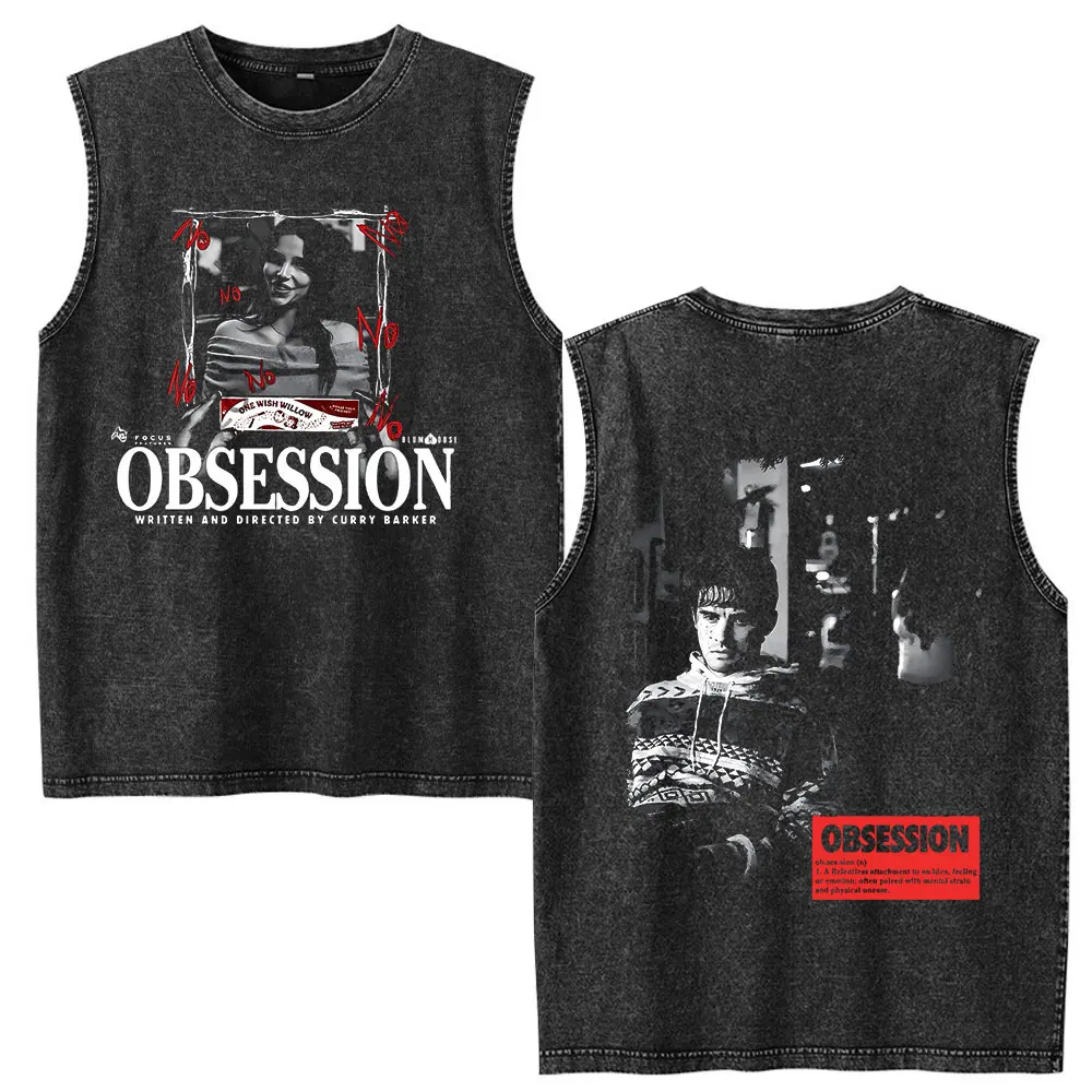 Nikki Vintage Washed Horror Graphic Sleeveless Cotton Tank Top