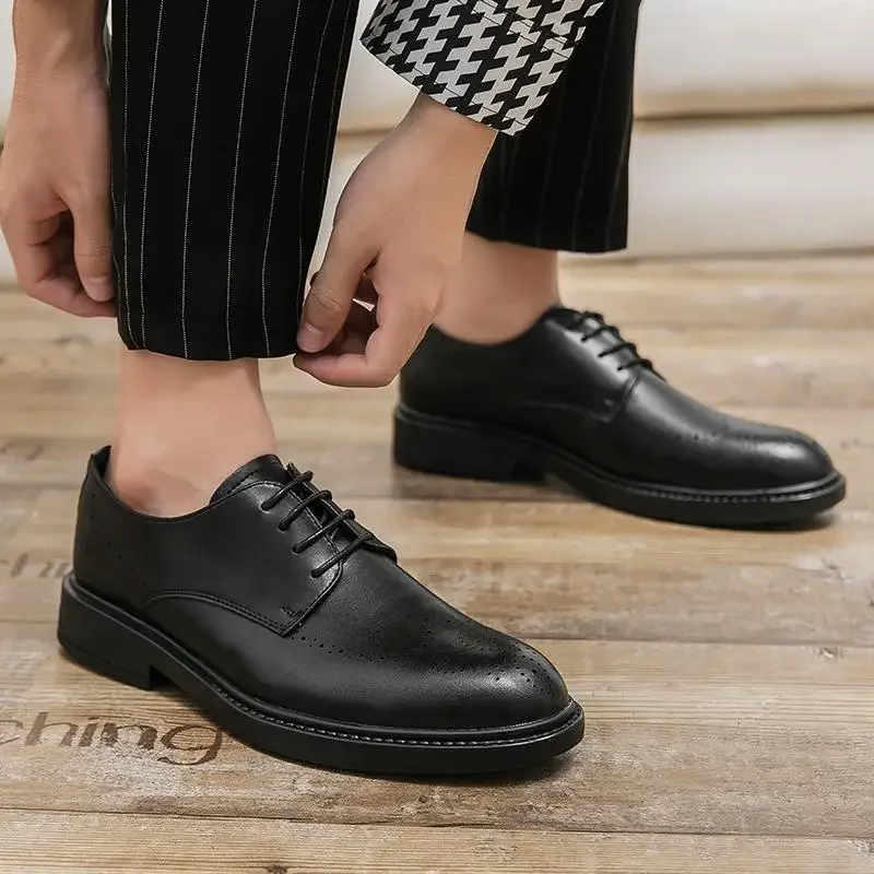 

New Business Formal Casual Leather Shoes plus Size British Korean Pointed Bridegroom Suit Wedding Shoes Men's Shoes Fashion