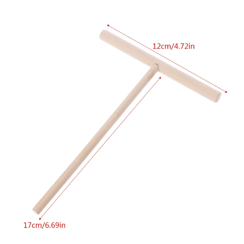 Pancake Tool 1PC for T Shape Wooden Pancake Batter Spreader Stick Rolling Pin Kitchen Tool