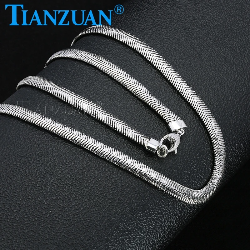 Men's 925 Sterling Silver 6MM Curb Cuban Chain Bracelet Necklace 7-26 Inch for Man Women Fashion Jewelry Necklace Party Gifts