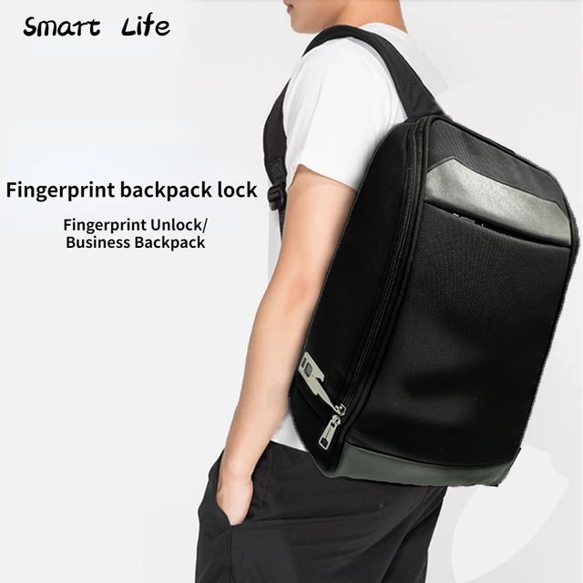 Fingerprint lock backpack business backpack fingerprint backpack lock large  capacity travel smart lock computer student bag - AliExpress