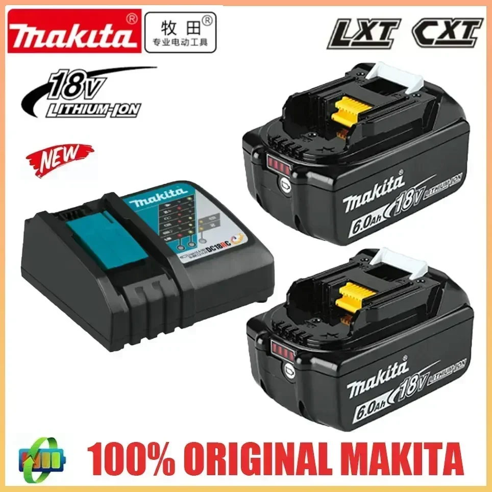 Power Tool Battery Rechargeable Lithium Batteries Original Makita 6Ah/5Ah/3Ah for Makita 18V Battery BL1830B BL1850B BL1850 BL1840 BL1860 BL1815 Replacement Lithium Battery