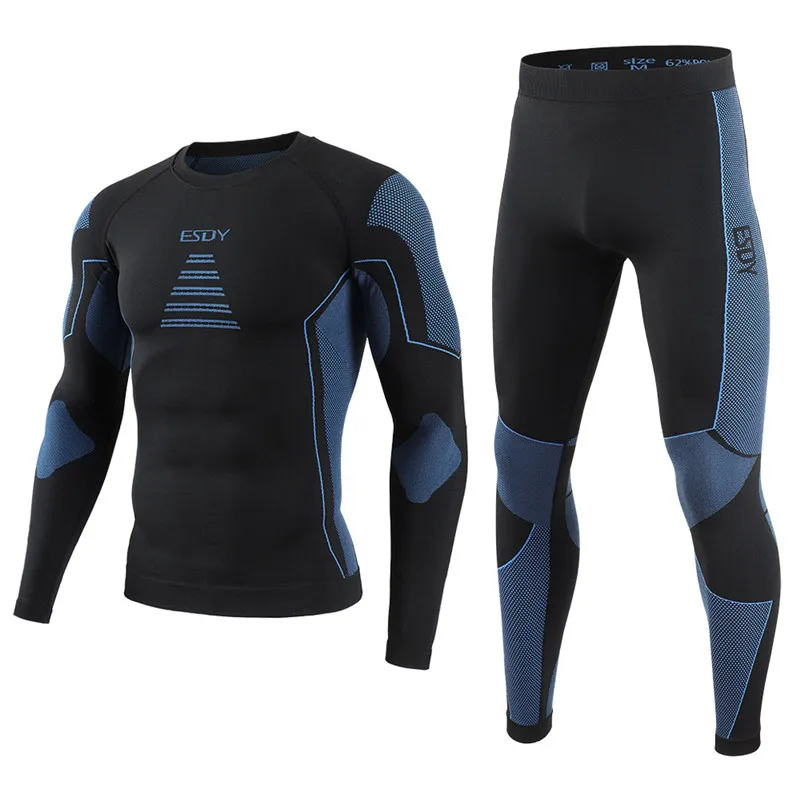 Men Boy Skiing Underwear Set Fitness Workout Thermal Gym Ski Snowboarding Hiking Sport Running Yoga Exercise Suit Long Johns A36 2