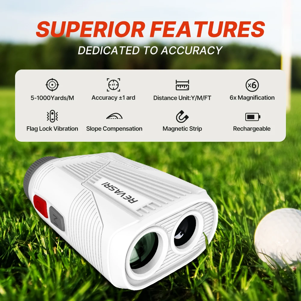 Golf Rangefinder with Slope Compensation 1000 Yards Laser Range Finder Golf Flag