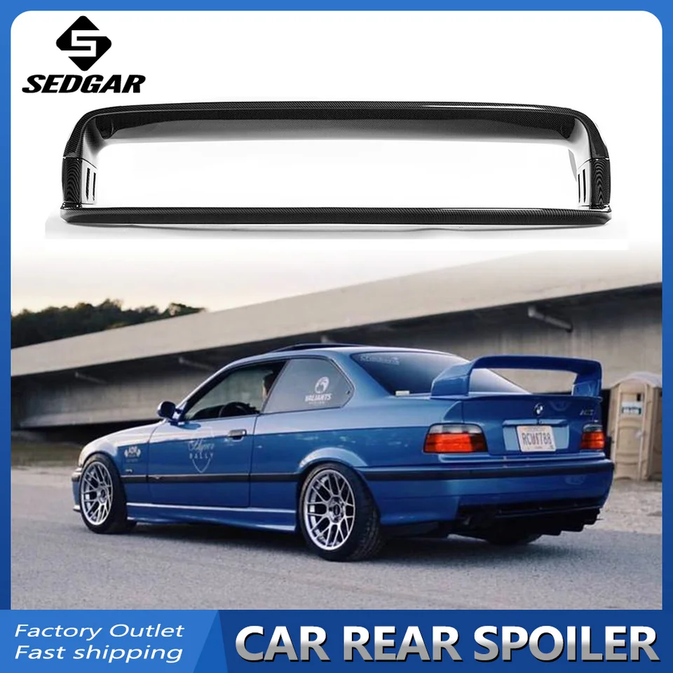 E36リアトランクスポイラー高品質ABSグロスブラックカーボン E36リアトランクスポイラー高品質ABSグロスブラックカーボン