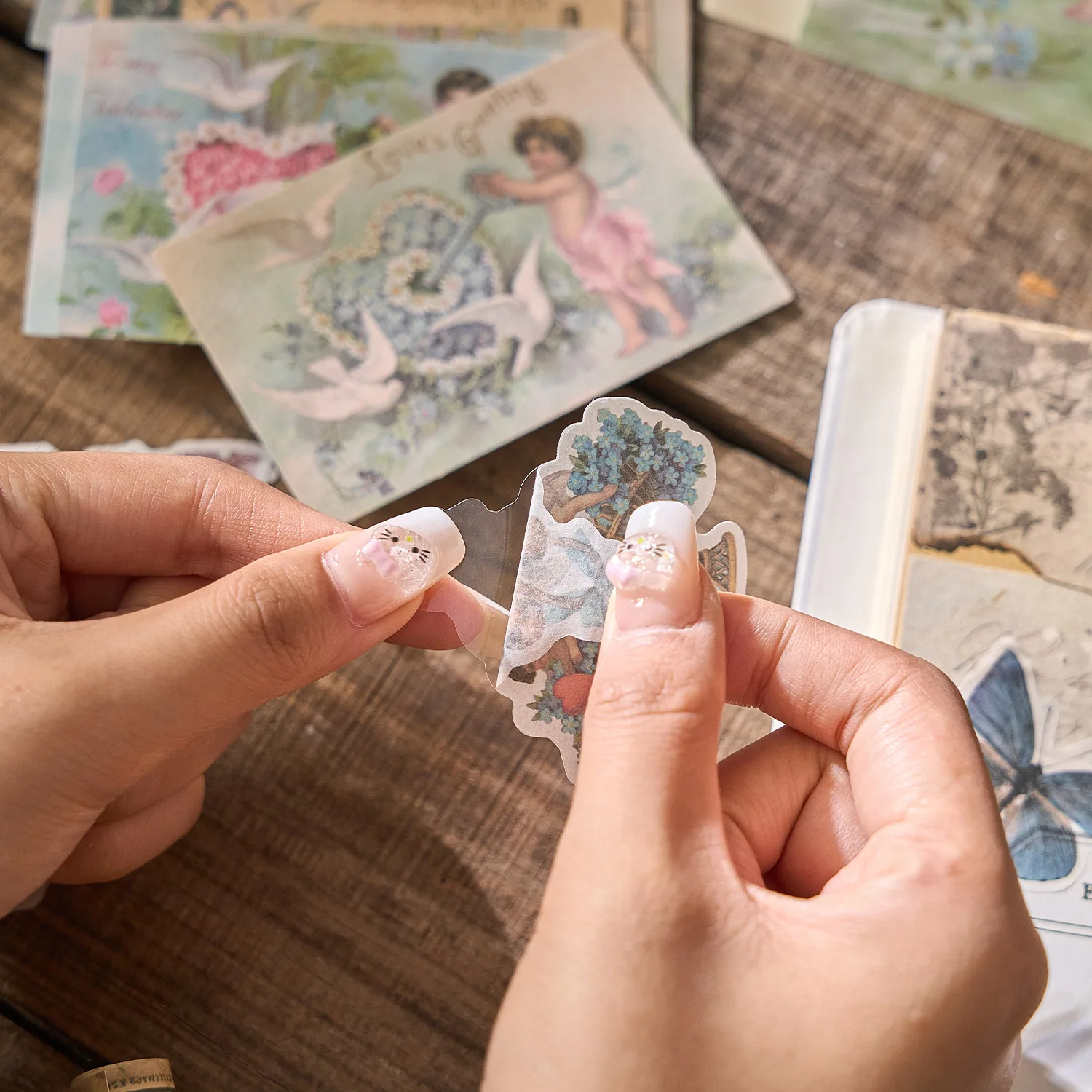 stickers scrapbooking supplies,scrapbooking paper,journal tools set 100 pcs Scrapbook Set Stickers and Decorative paper mixture Diy Scrapbooking Diary Album Collage material Craft Supplies