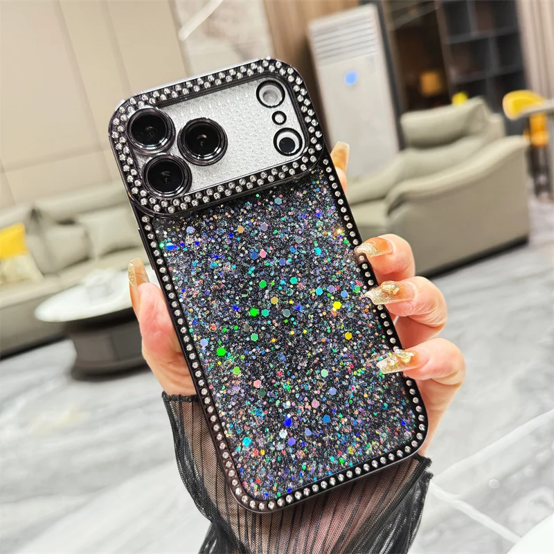 Sparkling Diamond Glitter Sequin Bling Phone Case - Shockproof Air Soft Silicone Duo Cover
