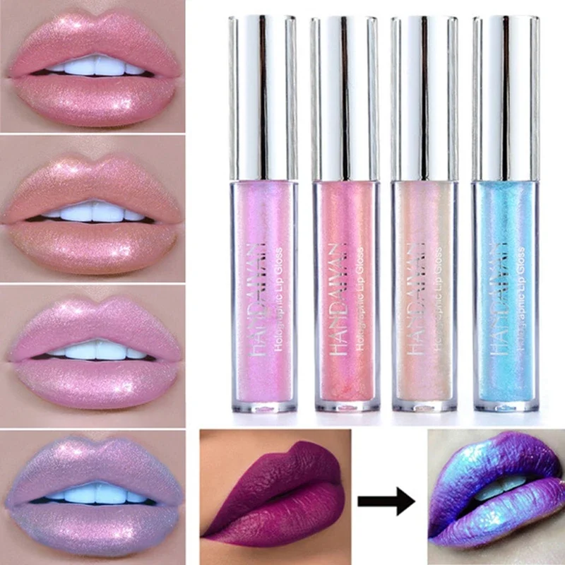 6 Kleuren Glitter Liquid Glow Lipgloss Laser Holografische Jelly Lipstick Mermaid Pigment Gepolariseerde Lipgloss Lip Voller Make Up