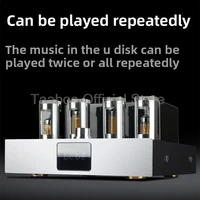 130Wx2 Power Amplifiers 4 DSP Mode Tube Hybrid Amps BT USB Lossless Playback For 8 Inch 3-Way Bookshelf Speakers Home Theater DJ 2