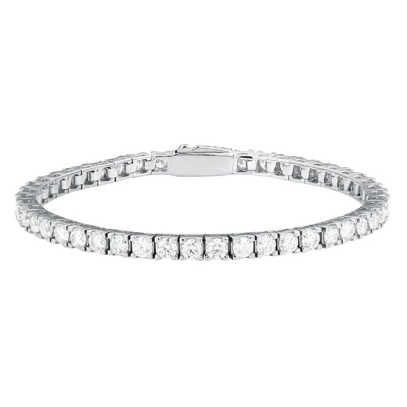 

Hiphop 3MM Iced Moissanite Tennis Bracelet Women 925 Sterling Silver D Color Lab Diamond Chain Link Bracelets Bangle Pass Tester