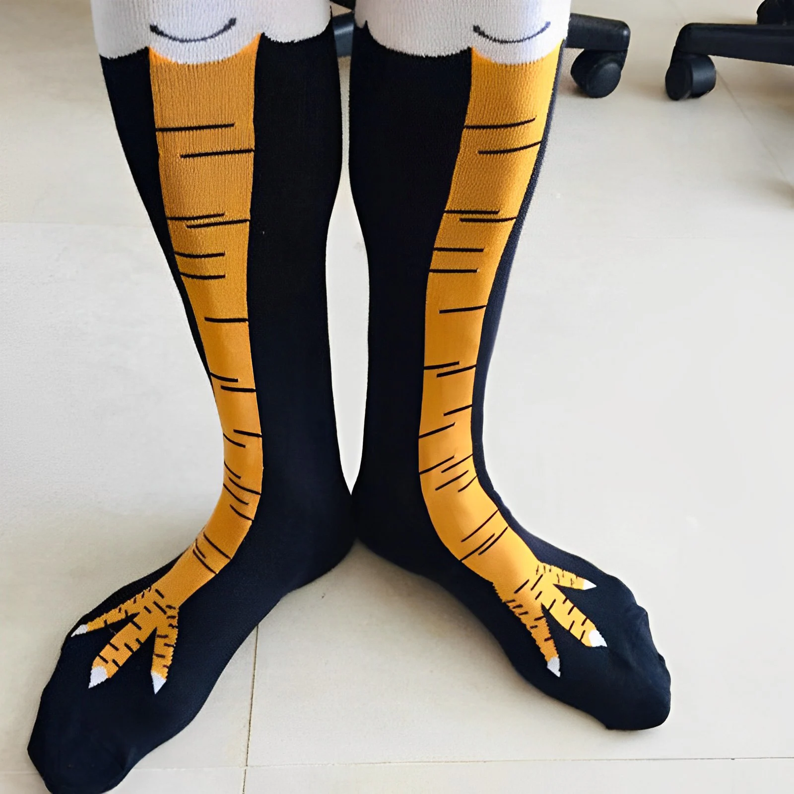 Women 3D Chicken Foot Socks Leg/Knee-High Christmas Funny Xmas Cartoon  Stockings