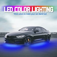 Car Underbody Light Decorative Lamp Neon LED RGB Car Underglow Bottom Light Remote/APP Control Flexible Waterproof LED Strip 6
