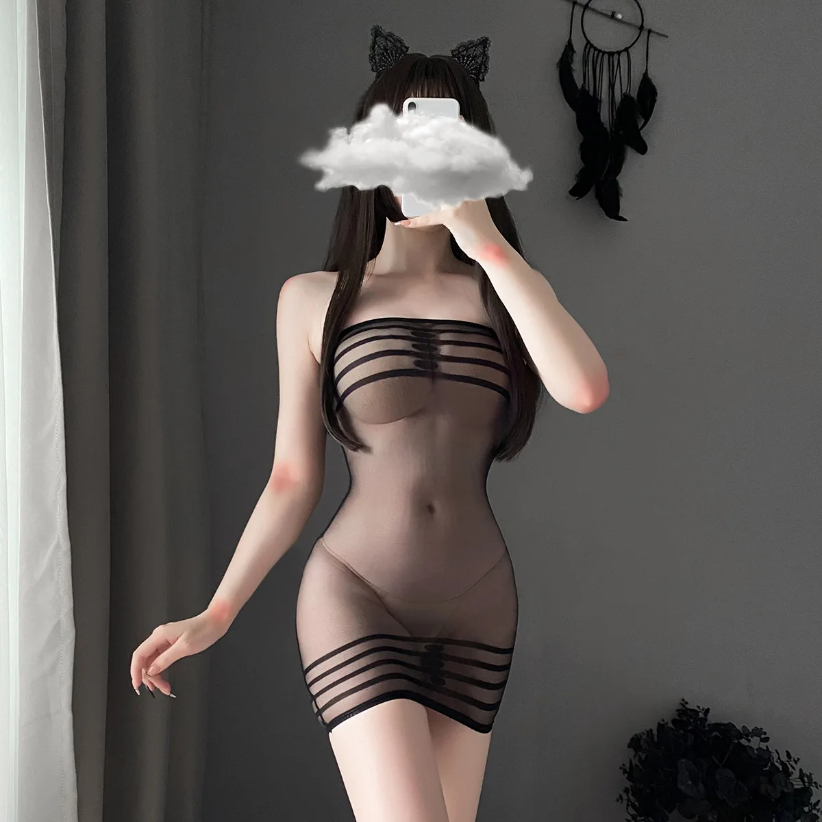 Women Sexy Lingerie Dress Babydoll See through Fishnet Dress Porno Erotic Costume Sleepwear Nightgown Sex Underwear women underwear sexy lingerie