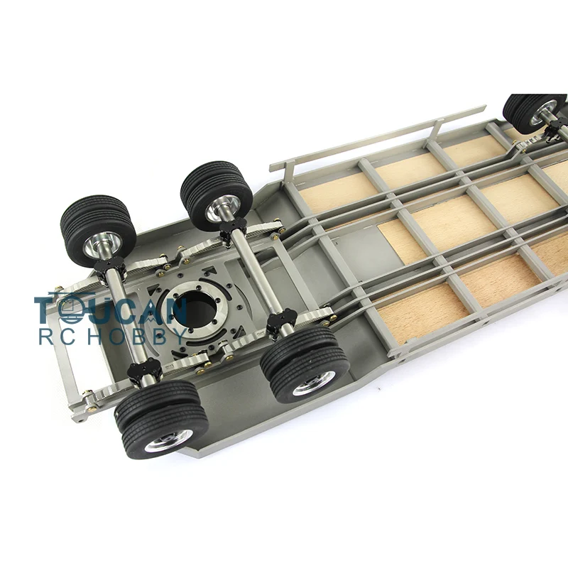 Metal Trailer LESU 1/14 Plate 887.6*190*78MM for DIY Tamiyaya Remote Control Tractor RC Truck Model Wheel Axles Hub Toy TH02005 4