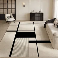 Black White Geometric Living Room Decorative Carpet Modern Minimalist Bedroom Carpets Line Art Study Room Rug Easy To Care Rugs 2