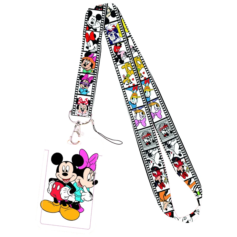 Vertical Card Holder Disney Mickey MouseDaisy Duck Certificate Holder Neck Strap Keychain ID Access Rope Strap 5