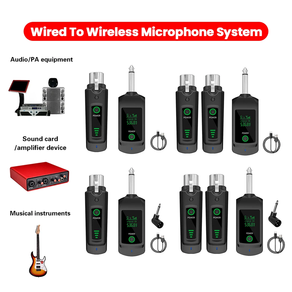 UHF XLR Adapter System Wireless Microphone Transmitter Receiver System Dynamic Handheld Microphone System Accessories