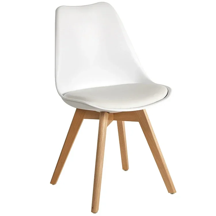 

New Modern Home Furniture Design Plastic New Wood Style Gross Tulip Wooden Legs Chair Wholesale Cheap Dining Room Chairs