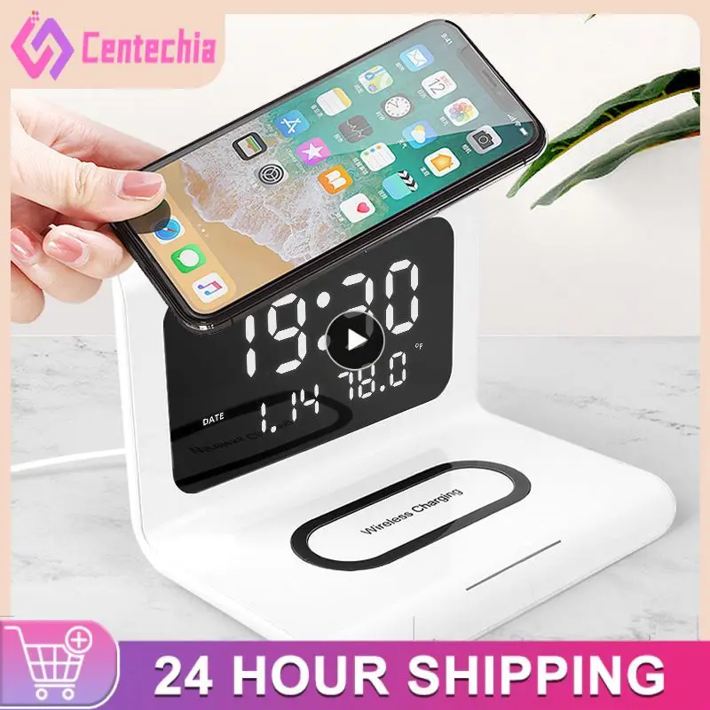 

3 In1 Charger Alarm Clock Fast Charging Dock Wireless Charger Alarm Clock Wireless Charger Wireless Three-in-one