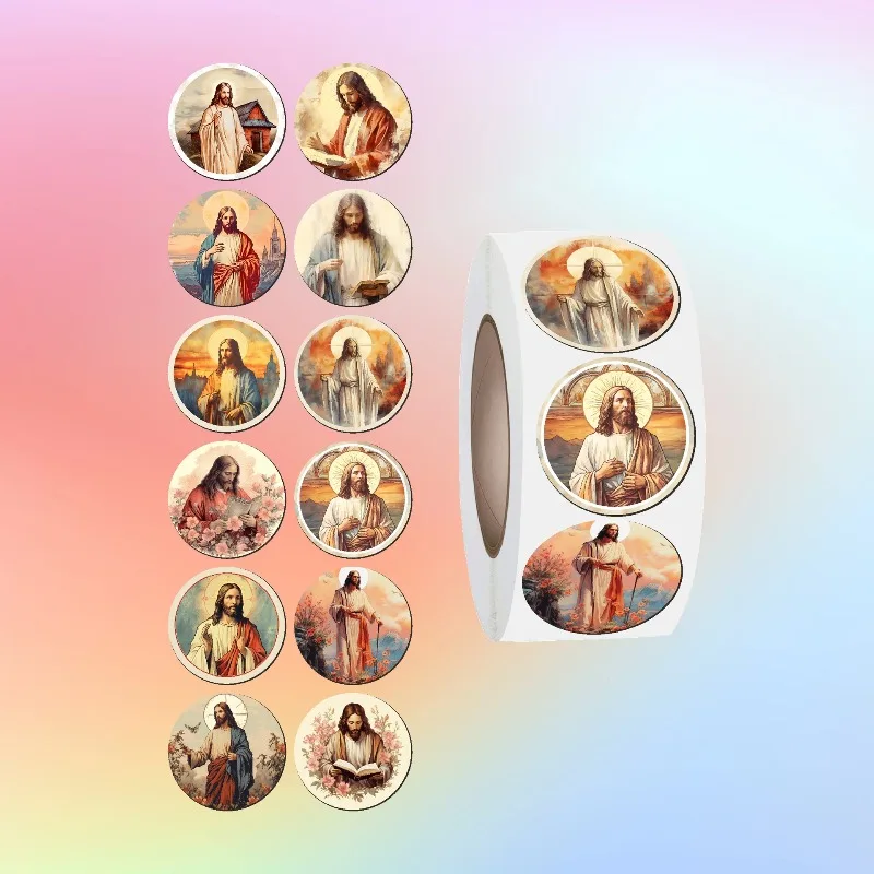 Original Scroll Design Jesus Bible Stickers - Waterproof Vinyl Decals for Journaling Cups Laptops,Christian Scrapbook&Gift Decor