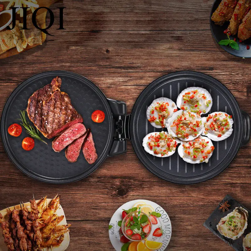 30CM Diameter Baking Pan Double side Heating Non-stick Barbecue Grill Pizza Cake Scone Baking Tools Fish Steak Frying Machine 6