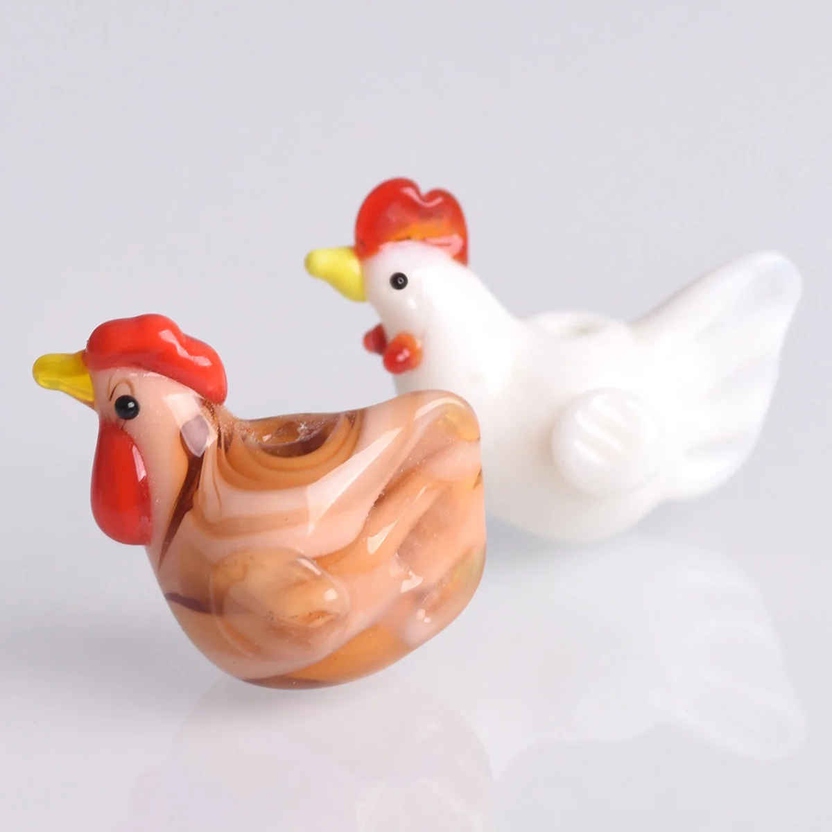 1pcs Cock Rooster Hen Shape Handmade Lampwork Glass Loose Beads For Jewelry Making DIY Crafts Findings customized product、modern display mirror metal furniture used plywood tray glass kiosk tower counter jewelry showcase cabinet fo