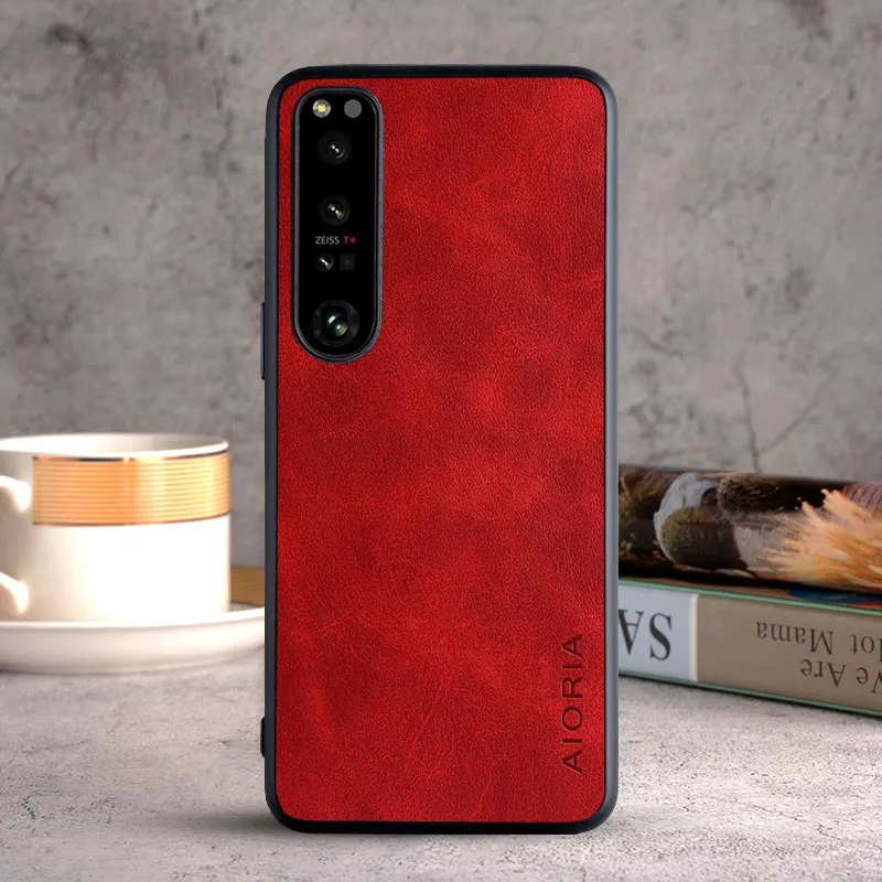  Xperia 1 5 10 ACE 2 II III IV XZ3 Funda 럭셔리 빈티지 가죽 스킨 커버,  Xperia 1 iv 케이스